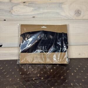 Rae Dunn His and Hers Black Reusable Face Mask Set